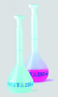 Volumetric flask 25 ml, clear, PP, cl.B, NS 10/19,