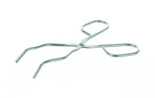 Crucible tongs, 18/8 steel, wi th bow, Length 400