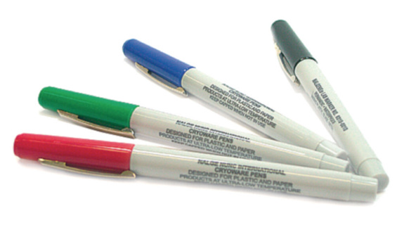 Cryoware marker set,set of 1 each red,green,blue