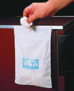 Rubbish bags with adhesive str ip, HDPE, Width 203