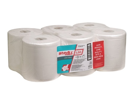 WYPALL L20 wips 18,5x42,5cm, white, roll, 300 ea 