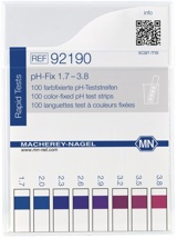 pH indicator paper, Macherey-Nagel pH-Fix, strips, pH 1,7 - 3,8, 100 pcs