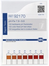 pH indicator paper, Macherey-Nagel pH-Fix, strips, pH 7,9 - 9,8, 100 pcs
