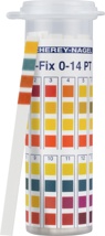 pH indicator paper, Macherey-Nagel pH-Fix, strips, pH 0 - 14, PlopTop, 100 pcs