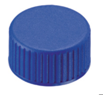 Screw cap, LLG, N 9 short thread, blue PP, silicone/PTFE 55 A