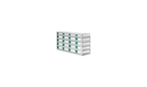 Comfort sliding rack upright freezer, TENAK, 50 mm box, h:334 x w:140 x d:562 mm, 6 x 4 boxes