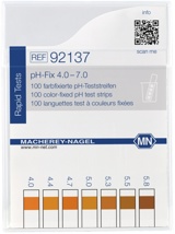 pH indicator paper, Macherey-Nagel pH-Fix, strips, pH 4,0 - 7,0, 100 pcs