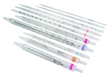 Serological pipette, LLG, PS, 25 mL : 0,2 mL, sterile, red, filtered