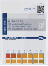 pH indicator paper, Macherey-Nagel pH-Fix, strips, pH 3,1-8,3, 100 pcs
