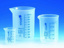 Beaker PP with blue grad. and spout, 25 ml
