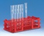 Test tube rack, 55 (5 x 11) Ø18 mm, red