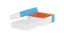Cryobox, TENAK origami, 134 x 134 x 52 mm, PP coated surface, blue/orange, 100 pcs.