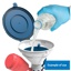 Safety funnel with lid, SCAT Universal Waste Hub JAN, S 90, HDPE, white/blue, w. charcoal filter