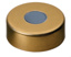 Crimp seals, LLG, N 20, magnetic steel w. hole, gold, butyl/PTFE 50 A