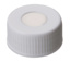 Screw cap, LLG, N 24, white PP w. hole, silicone/PTFE