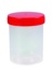 Sample container, PP, red cap, Ø64 mm, 200 ml