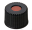 Screw cap, LLG, N 8, black PP w. hole, rubber/PTFE 60 A