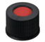 Screw cap, LLG, N 13, black PP w. hole, PTFE/silicone/PTFE 45 A