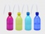 Wash bottle 500 ml PE, narrow-neck, yellow pack of