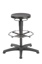 LLG-Lab stool PU foam black, foot ring, 570-850mm