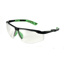 Safety glasses, LLG Comfort, black/green frame, clear lenses
