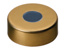 Crimp seals, LLG, N 20, magnetic alu w. hole, gold, butyl/PTFE 50 A, Pharma-Fix
