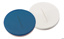 Septa, LLG, for N 8 screw caps, silicone(white)/PTFE(blue) 55A, slit