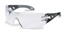 Safety glasses, uvex pheos, clear lens, black/grey