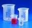 Griffin beaker 250ml, blue gra duation PP, low for
