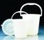 Buckets, VITLAB, PE-HD, white, with graduations and handle, 10 litre