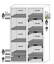 Chemicals Storage Cabinet, Asecos K-PHOENIX-90, width 120 cm, 3 shelves, sump, 4 drawers