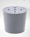 Rubber stoppers, 64,5 x 75,5 x 55 mm high,  with 1 hole à 8 mm