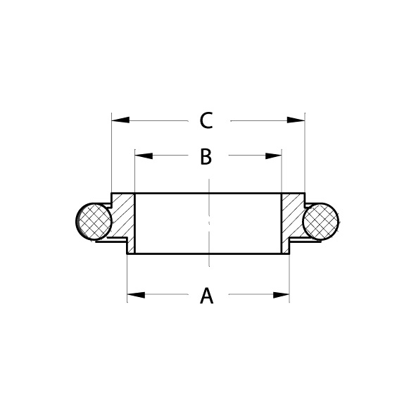 NW20/25 KF adapter center.ring perbunan