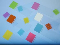 Slides, yellow frosted tab,  45° ground edge