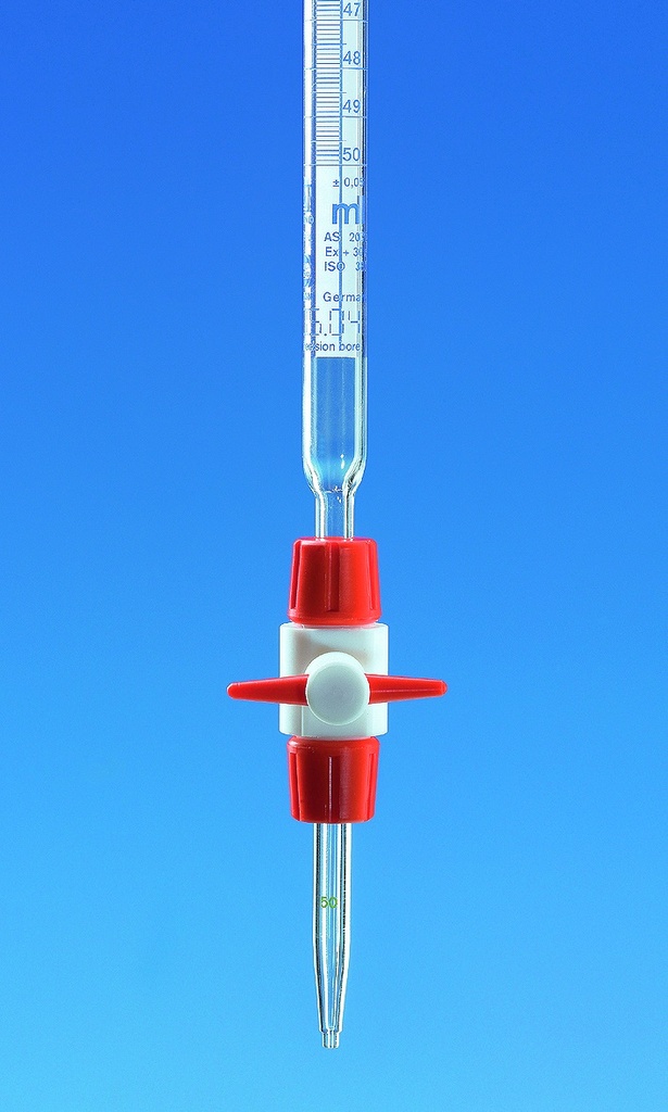 Compact burette 10:0.02 ml PTFE-stopcock, BLAUBRAN