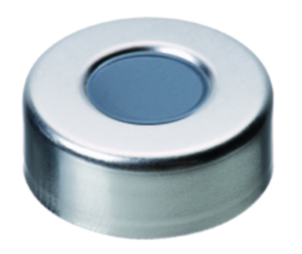 Crimp seals, LLG, N 20, alu w. hole, silver, butyl/PTFE 50 A