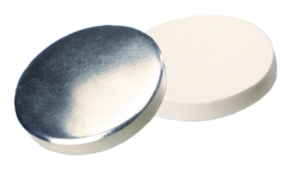 Septa, LLG, for N 20 crimp seals, silicone(white)/alu foil(silver) 50 A