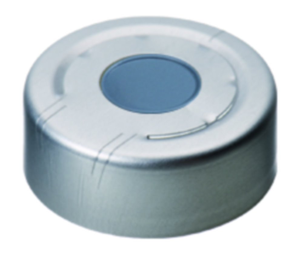 Crimp seals for headspace vials, LLG, N 20, alu pressure release seals, butyl/PTFE 50 A