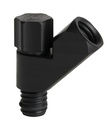 L-connector w. thread, SCAT, 135°, GL 14