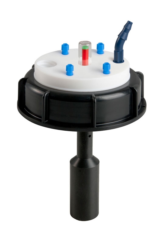 Waste cap, SCAT Safety Waste Cap, S 90, Type 7, level ind., 1 x GL 14 / 2 x capillary / 1 x fitting