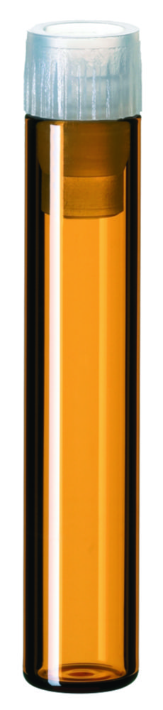 Shell vials w. PE plug, LLG, N 8, amber, 1 mL