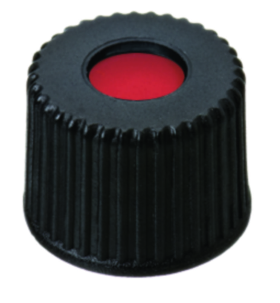 [4008207] Screw cap, LLG, N 8, black PP w. hole, PTFE/silicone/PTFE 45 A