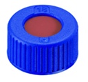 [4008228] Screw cap, LLG, N 9 short thread, blue PP w. hole, rubber/PTFE 45 A