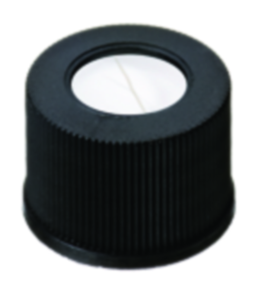 [4008237] Screw cap, LLG, N 10, black PP w. hole, silicone/PTFE 55 A, slit