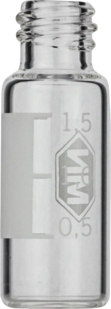 [4008246] Vials w. screw neck, Macherey-Nagel, N 8, small opening, 1,5 mL, clear, w. labeling field
