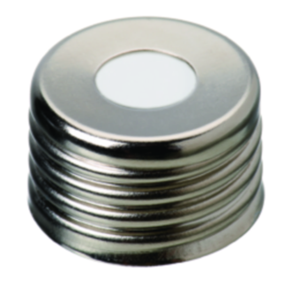 [4008268] Screw cap, LLG, N 18, magnetic steel w. hole, silver, precision, silicone/PTFE 55 A