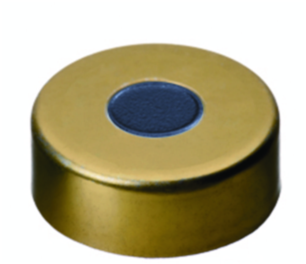 [4008275] Crimp seals, LLG, N 20, alu w. hole, gold, butyl/PTFE 50 A, Pharma-Fix