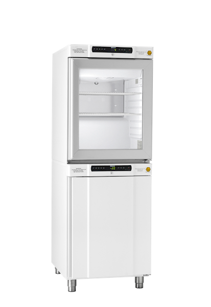 [4563010] Refr./Upright freezer, GRAM BioCompact II RR210/RF210, +2/20 and -25/-5°C, 2x125L, glass door, white