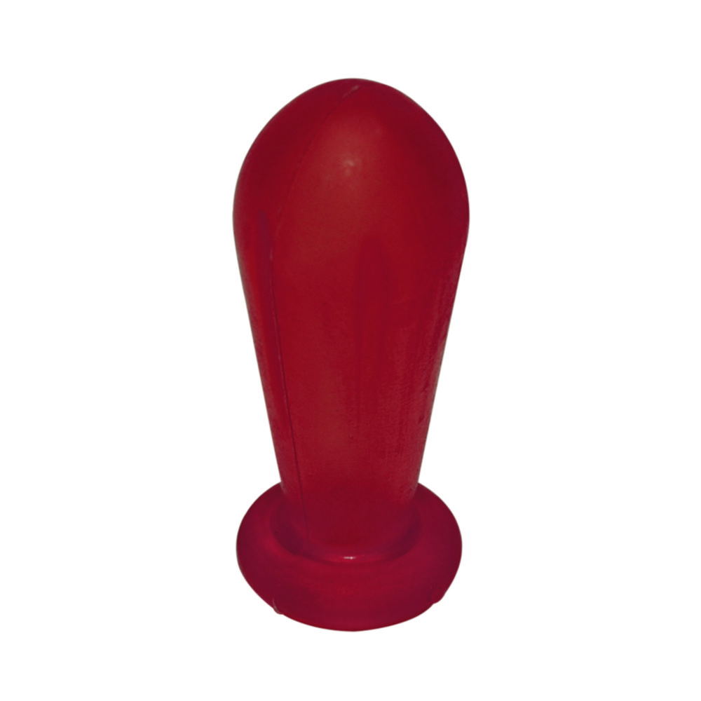Pipette teats, Deutsch & Neumann, Natural rubber/ latex, red, 2 ml