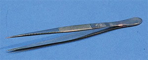 Forcep, straight, sharp, 115mm